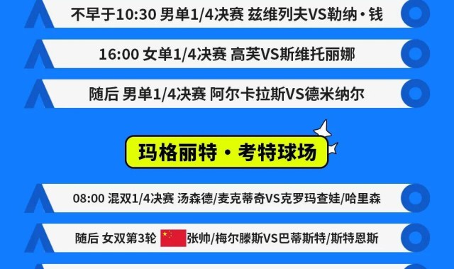 开云体育-澳网1/4决赛今日开战：阿卡大战德米纳尔 张帅出战女双第三轮